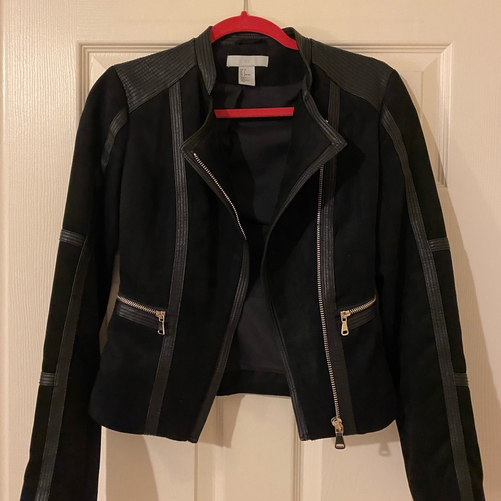 H&M Suede jacket with faux leather